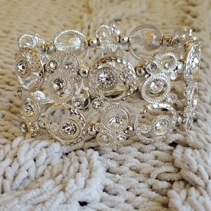 Silver rhinestone bracelet